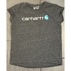 Carhartt Girls Gray Heathered Short Sleeve T-shirt Size Large (12)